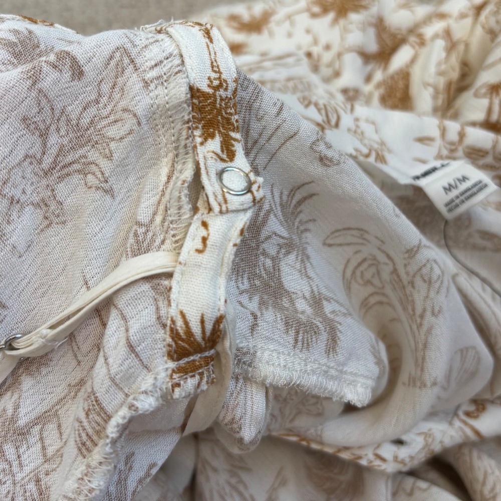 ONeill Tropical Safari Print Button Front Maxi Dress | White Medium NWT travel - Picture 16 of 16